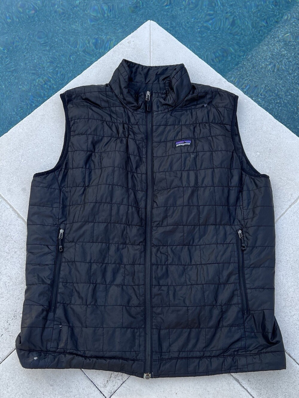 Patagonia Nano Puff Vest Men’s L Black Primaloft Full Zip Outdoors 84242